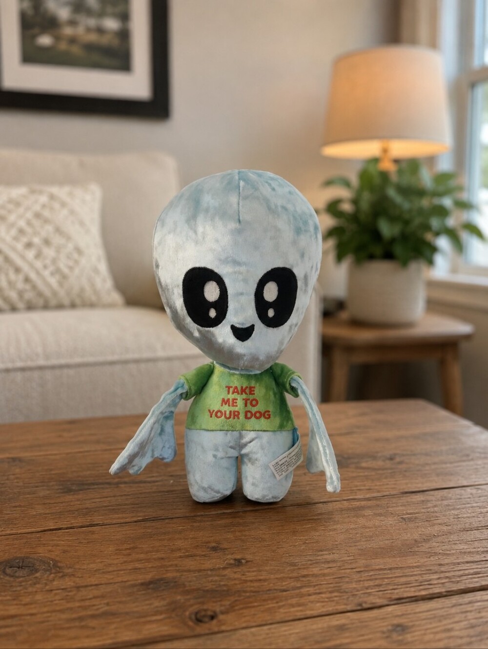 Bark Box UFO Alien Space Playlien Plush Squeak Toy Take Me To Your Dog - NWOT